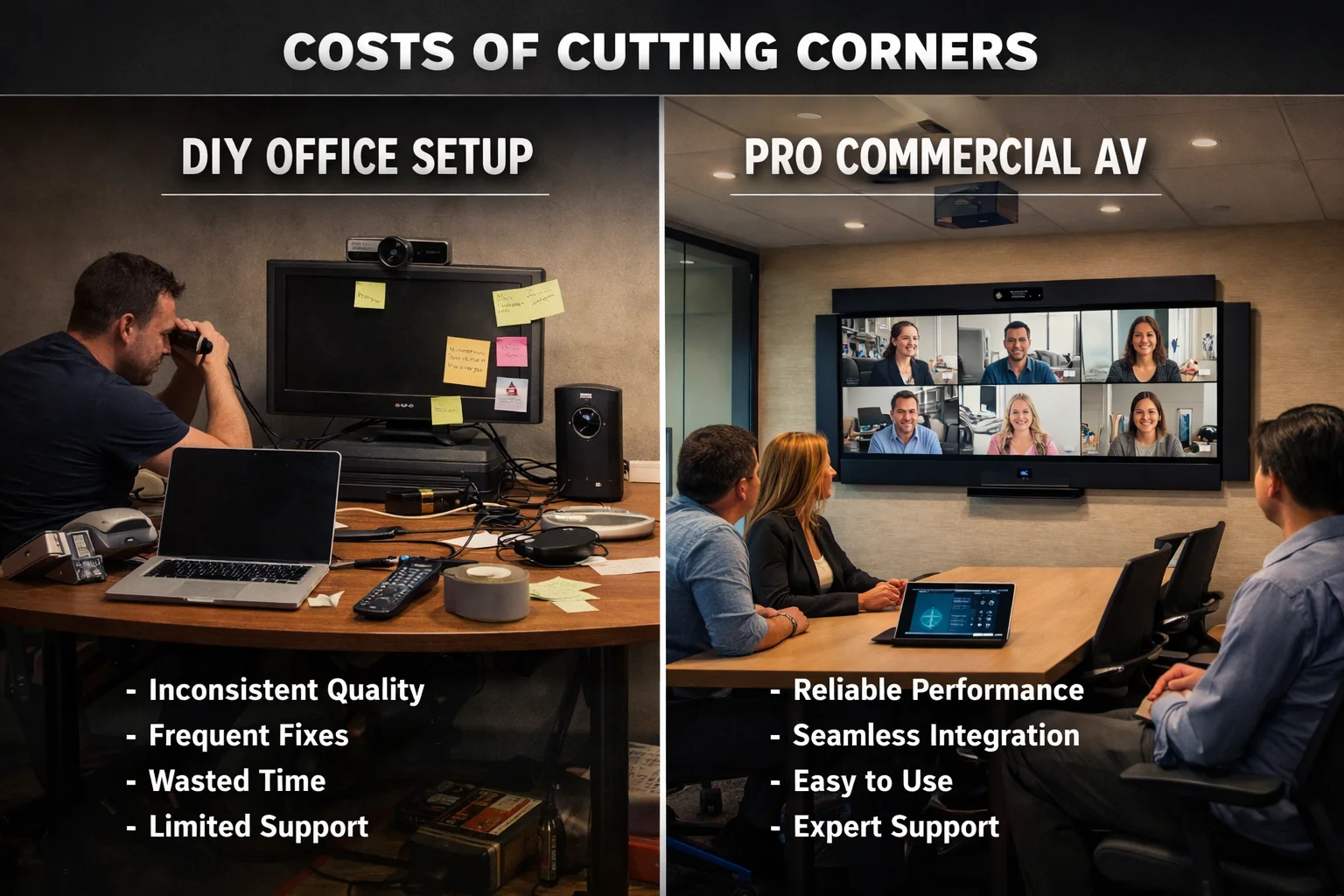 Commercial AV vs DIY Office Setups: The Real Cost Comparison