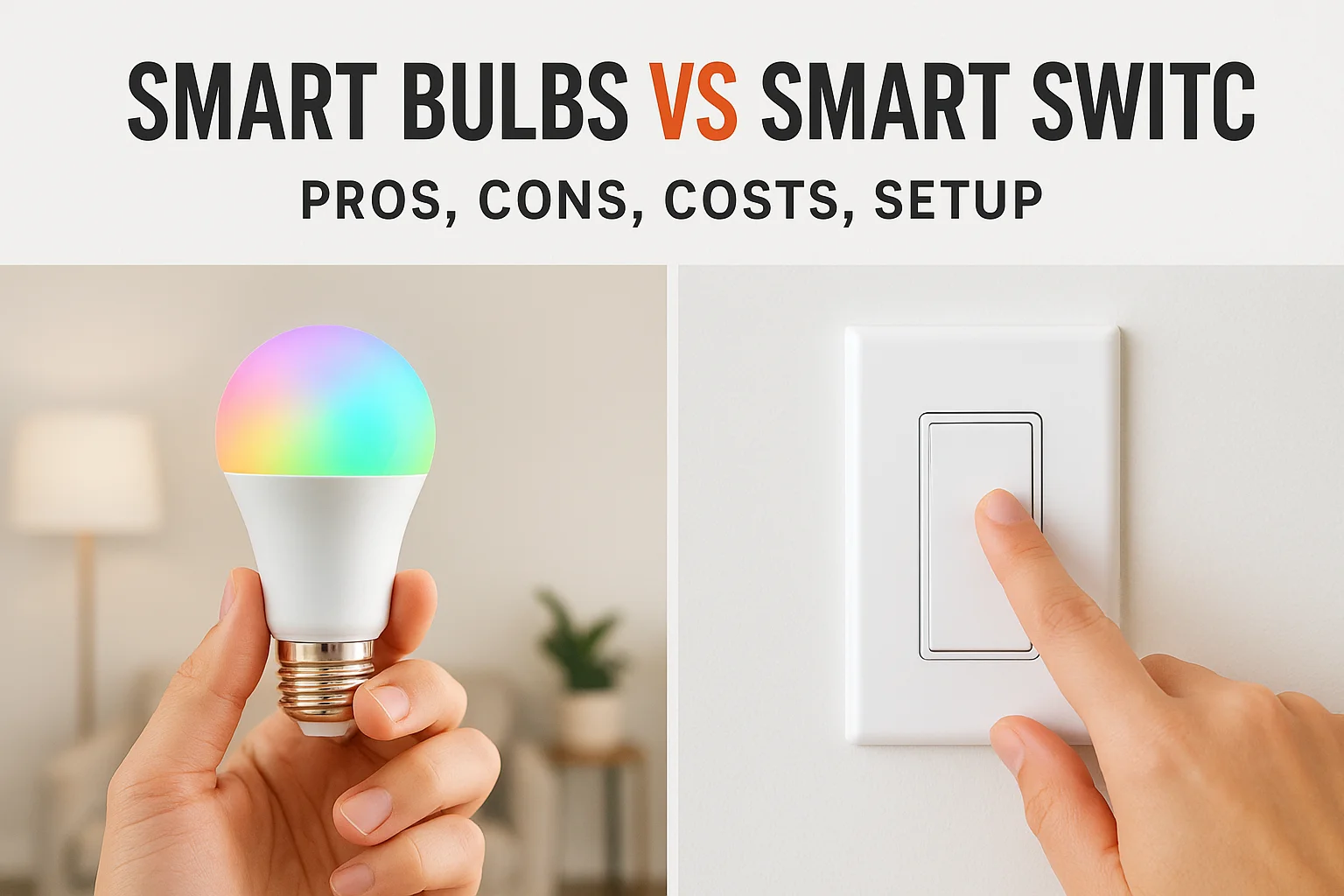 Smart Bulbs vs Smart Switches: Pros, Cons, Costs, Setup